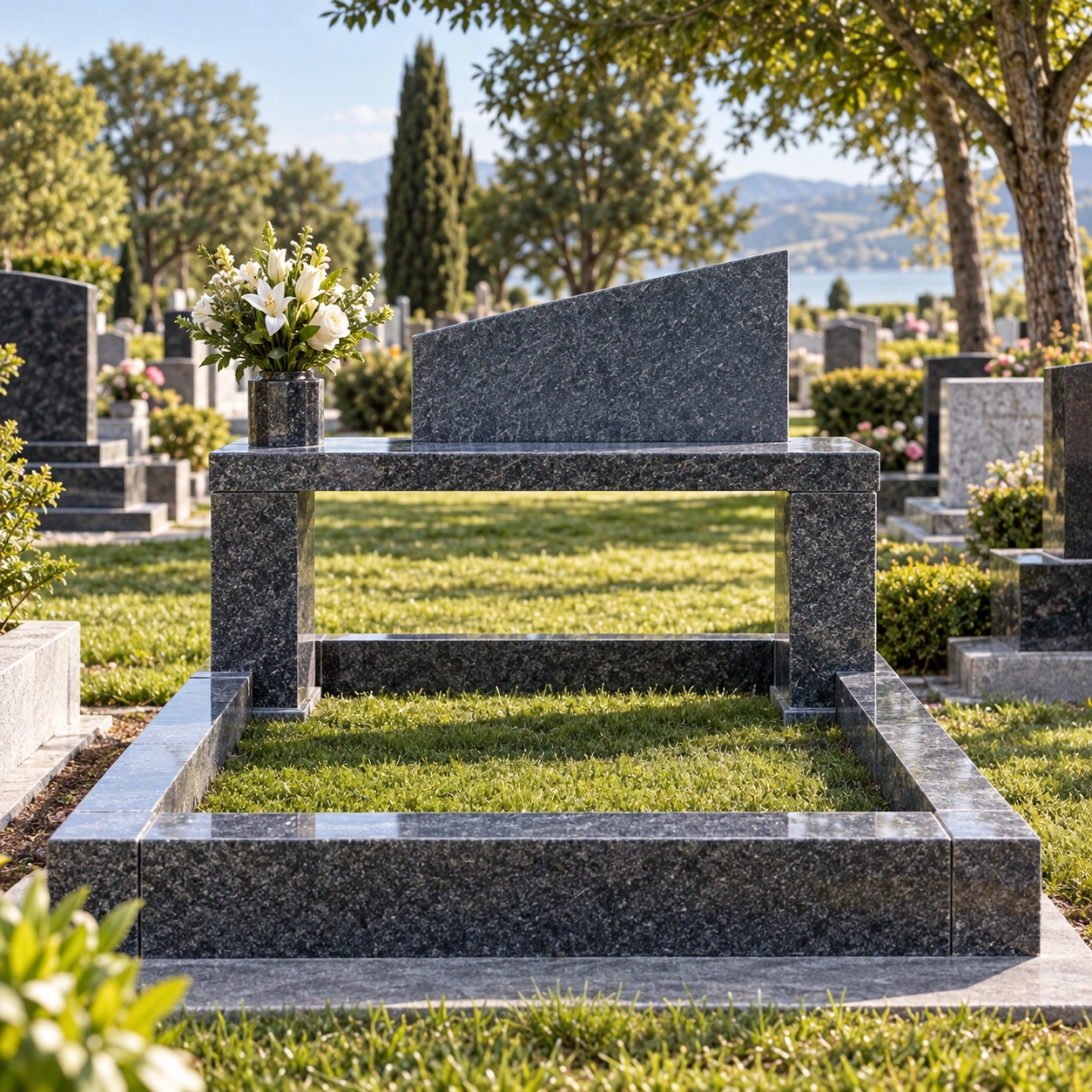 Granite kerb set with a desk memorial