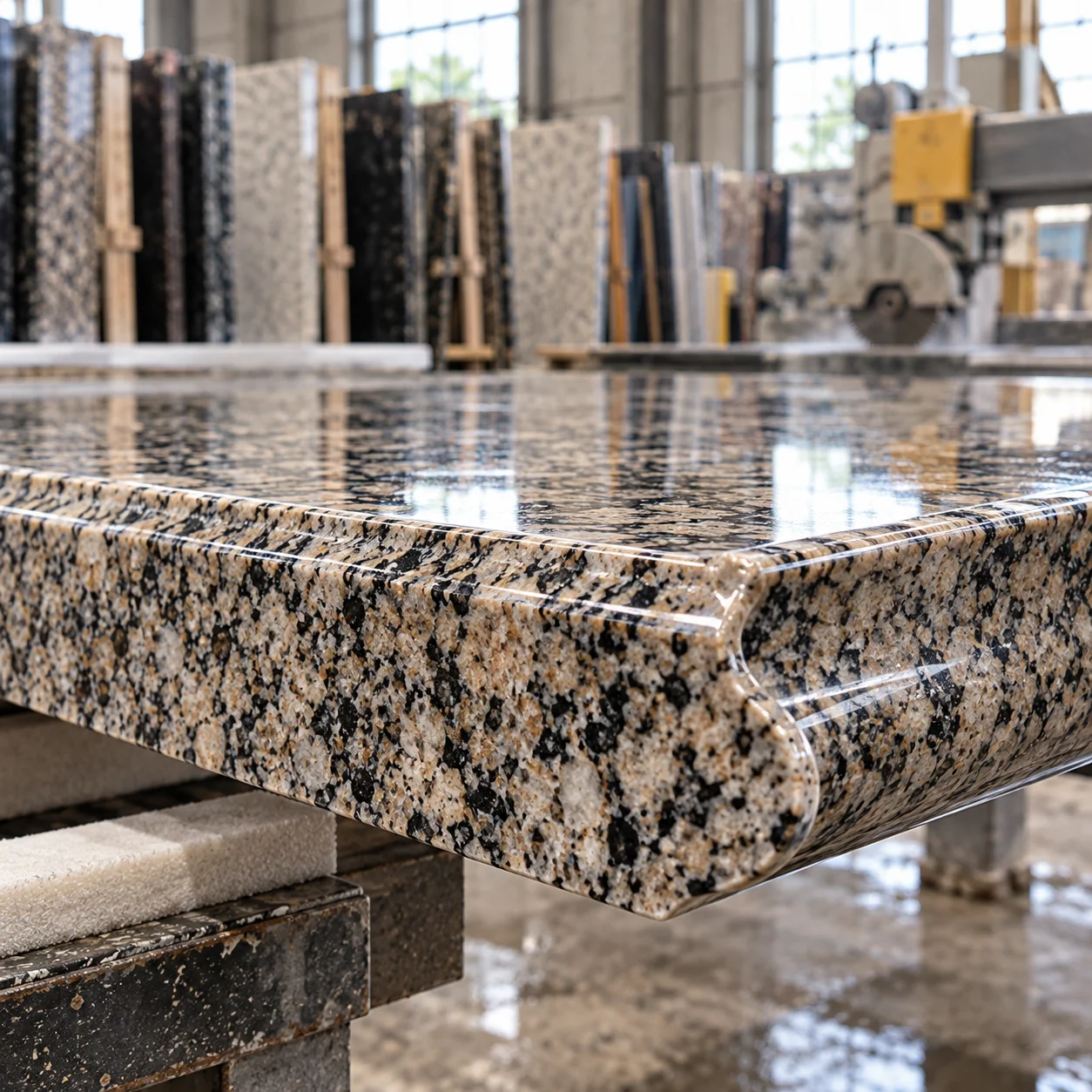 Ogee granite edge profile, section view