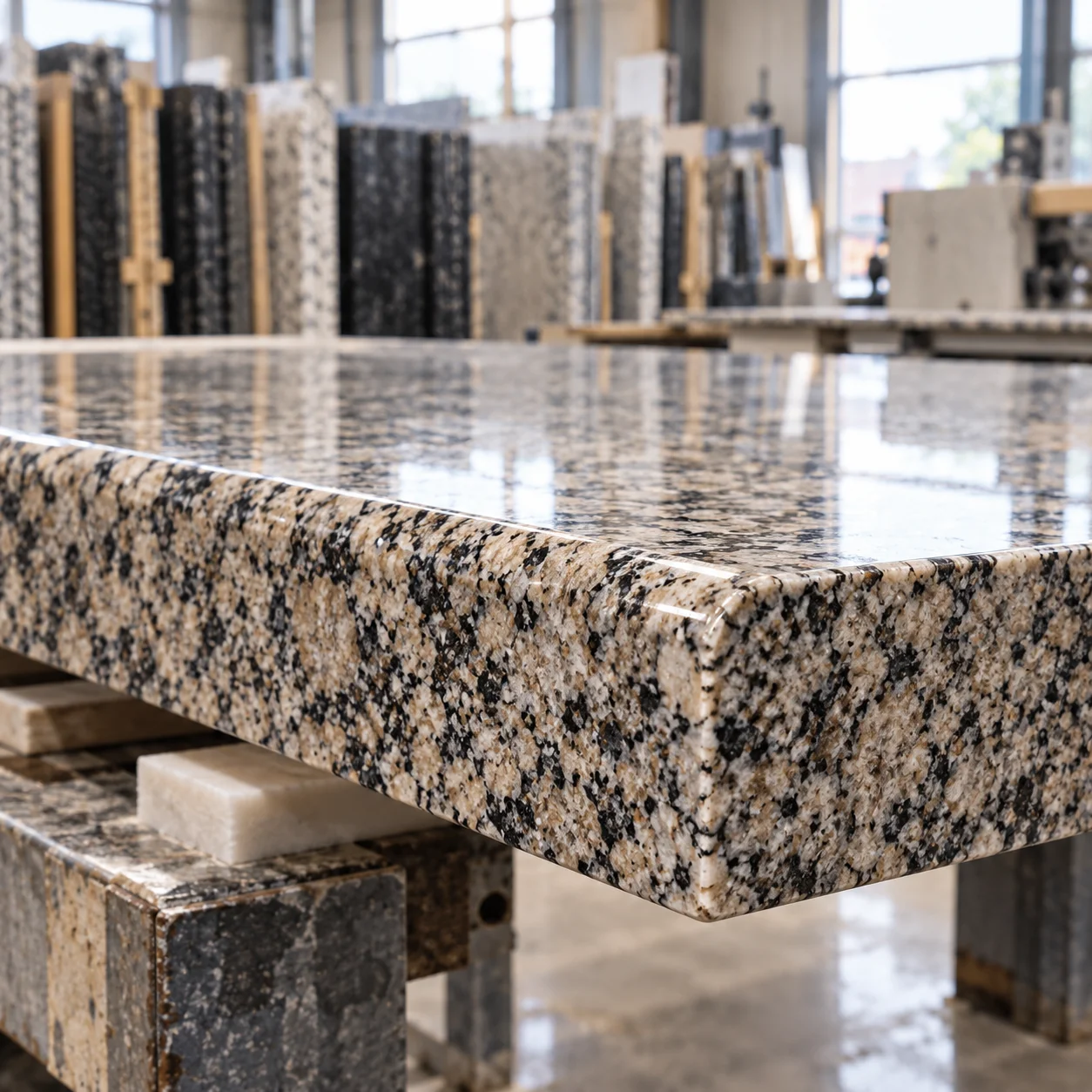 Quarter round granite edge profile, section view