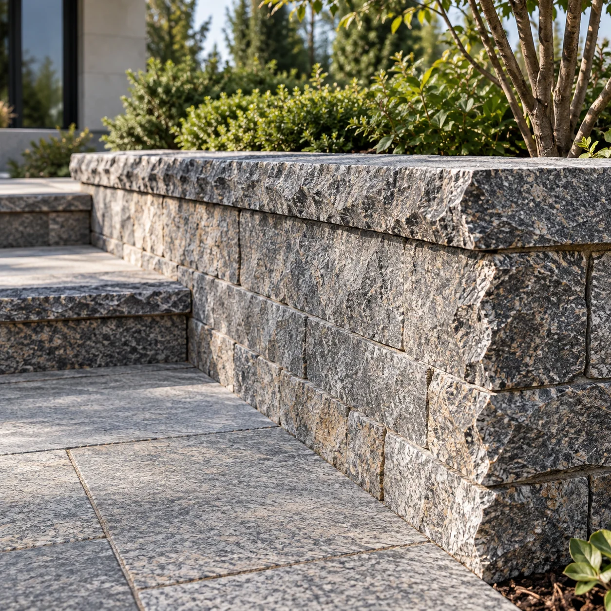 Split / riven granite edge profile, section view