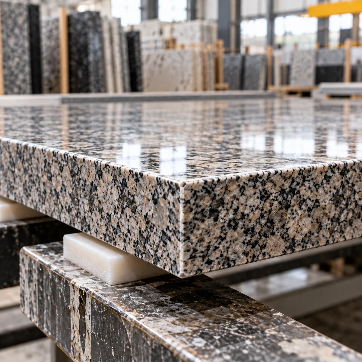 Square / arris eased granite edge profile, section view