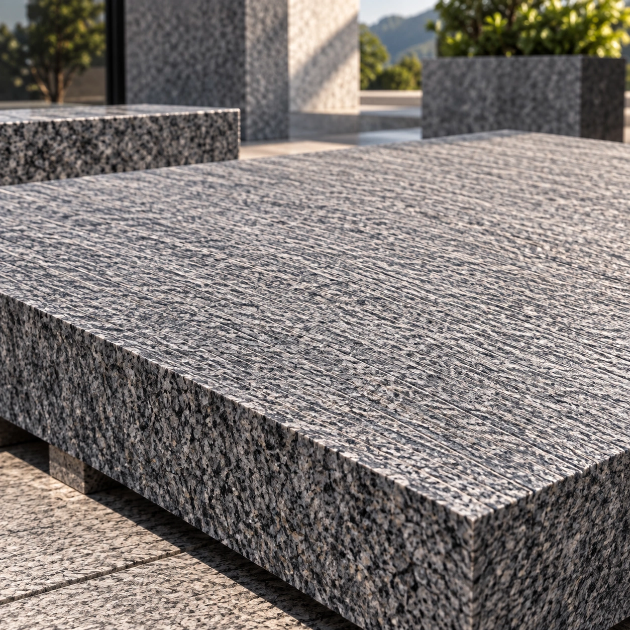 Sawn finish on granite — as cut surface