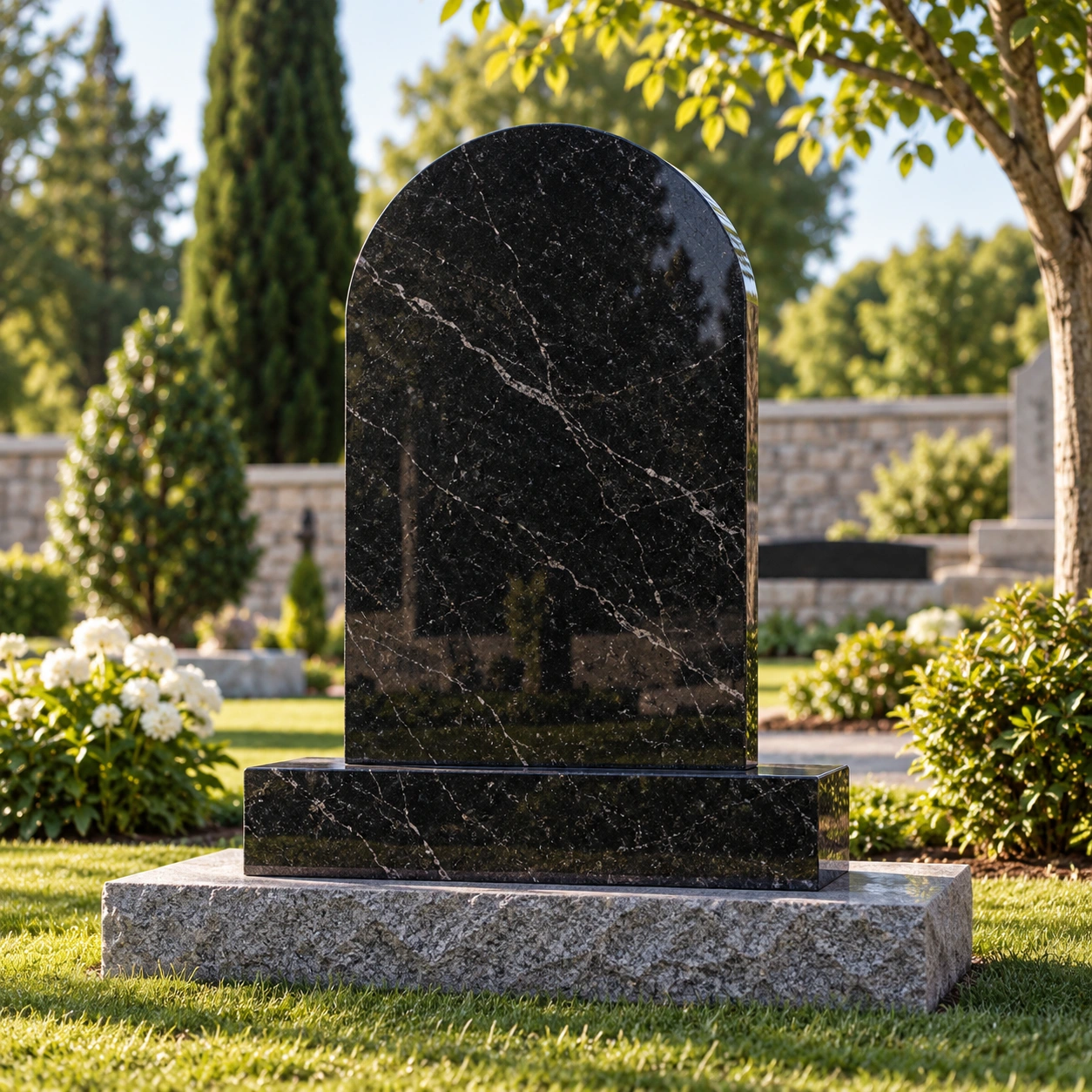 Granite monument with engraved portrait for the Russian market
