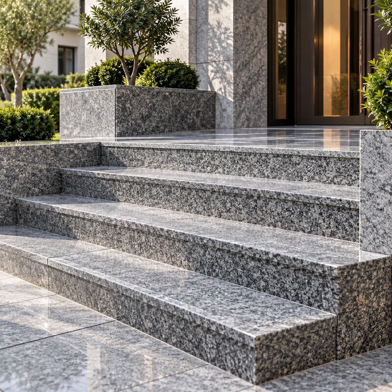 Granite staircase treads and risers