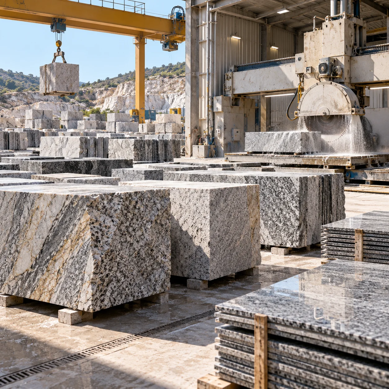 Blocks and slabs to processors supplied by Raghav Natural Stones