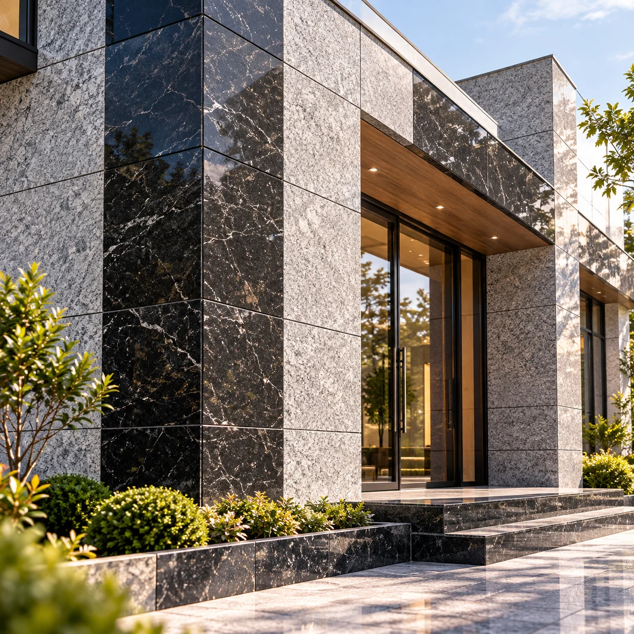 Facade cladding supplied by Raghav Natural Stones