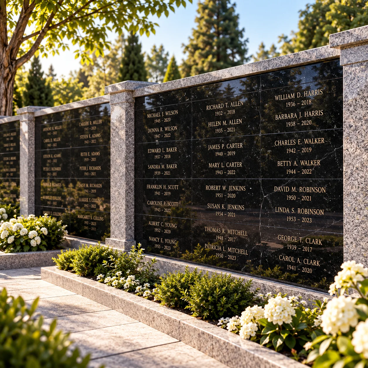 Memorial and name walls supplied by Raghav Natural Stones