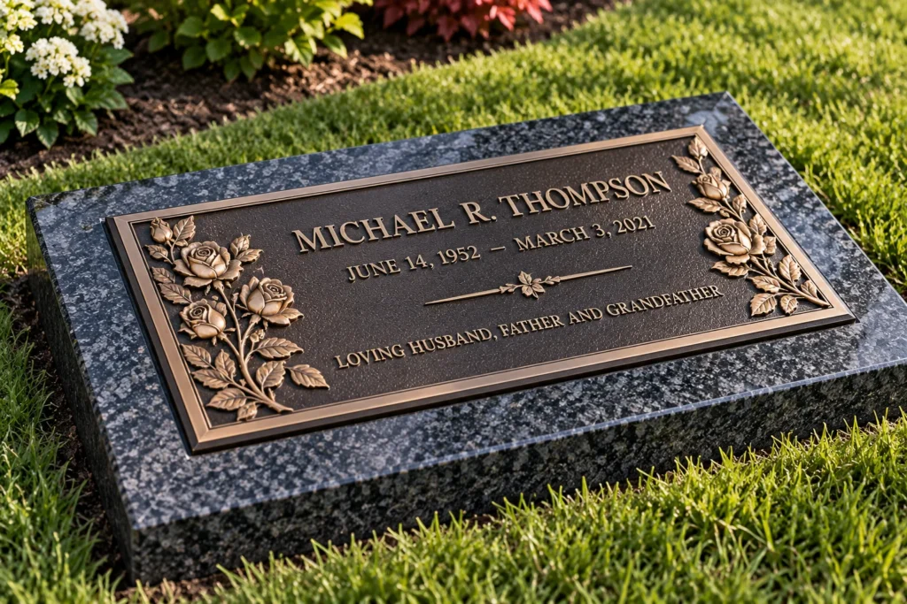 bronze marker granite base
